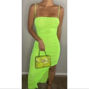 Neon green maxi dress